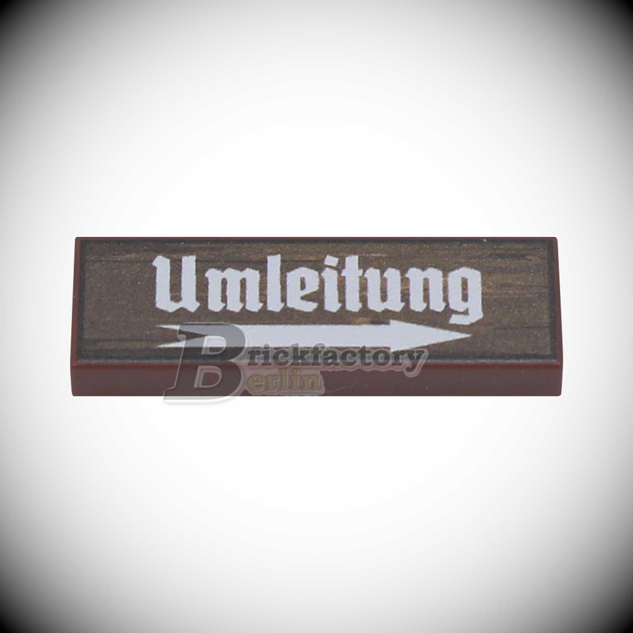 BF-0472G - Umleitung (Farbe: Reddish-Brown) Bedruckte LEGO®-Fliese 1x3