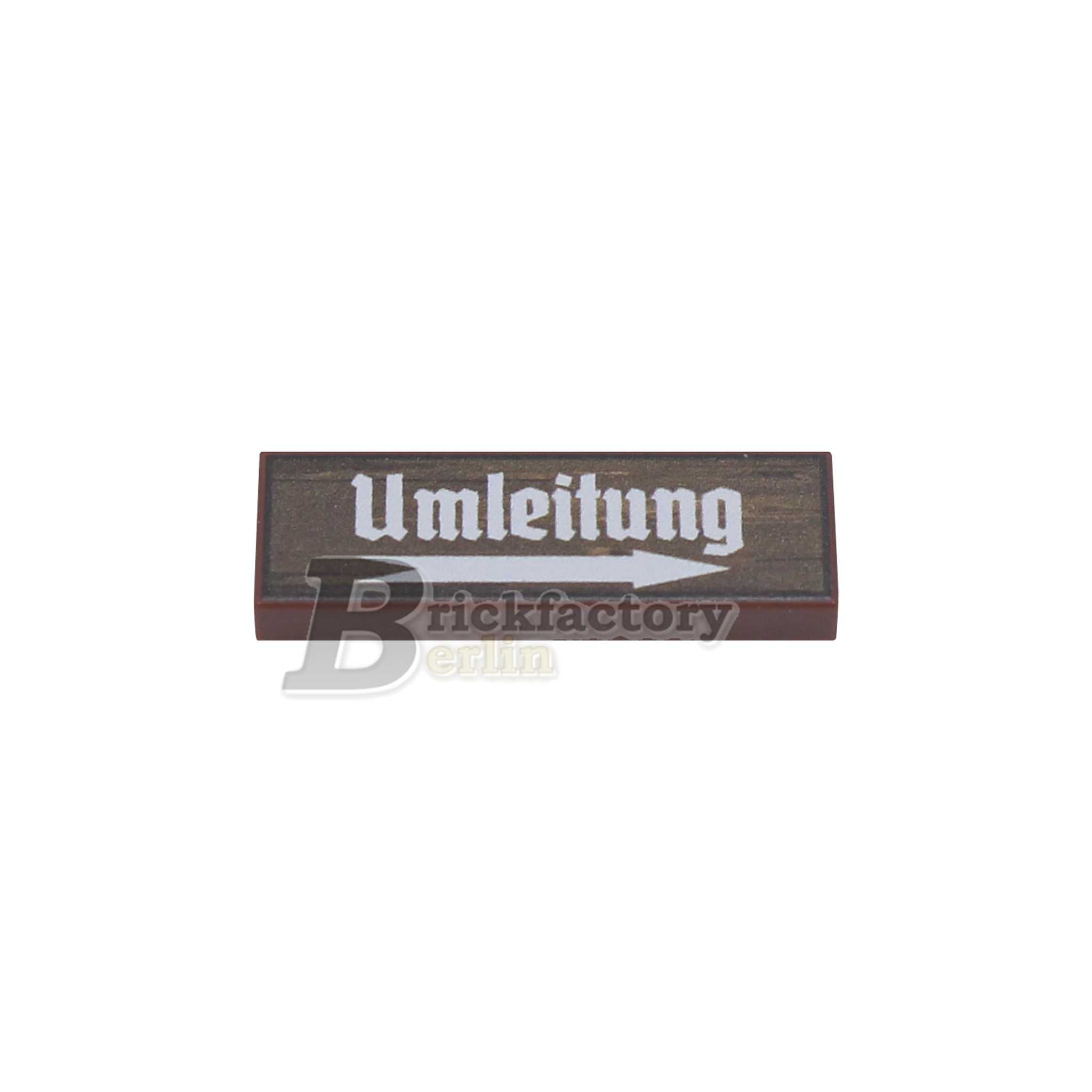 BF-0472G - Umleitung (Farbe: Reddish-Brown) Bedruckte LEGO®-Fliese 1x3