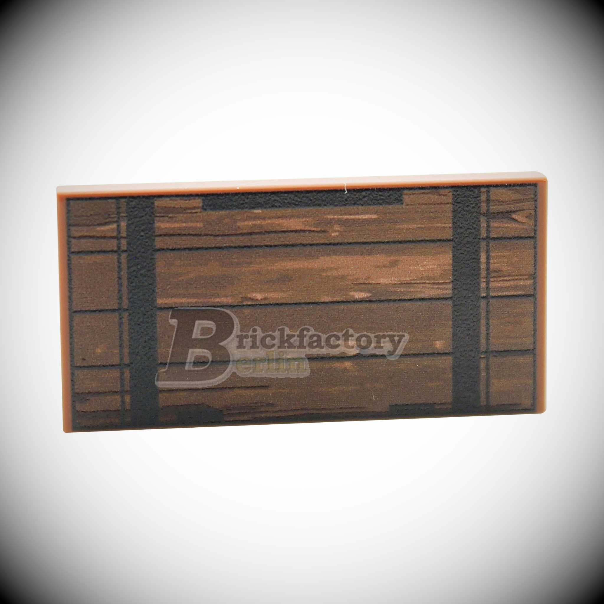 BF-0446C - Ammo Crate III with Wood Texture (Color: Reddish-Brown, Printed-LEGO®-Tile-2x4)